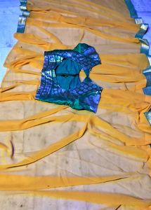 Saree with Stitched Blouse Size 42 Pico fall done