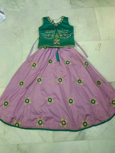 Beautiful Sea Green And Lavender Choli