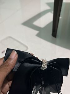 Black Bow Hair Clip