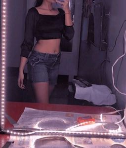 Black Party Wear Crop top For Girls/ Women