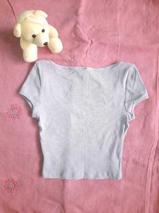 H&amp;M Light Turquoise Crop Top