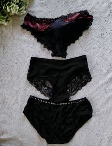 3 Black Panty Combo