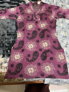 Patterned Ethnic woolen Kurta Dress