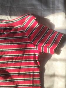 Striped Red Crop Top