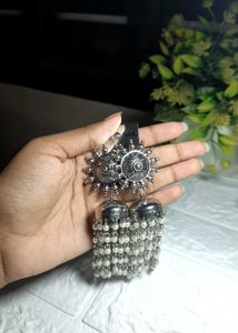 Silver Jhumka Earrings
