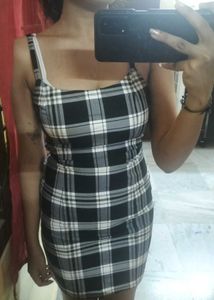 H&amp;M Checked Bodycon Mini Dress