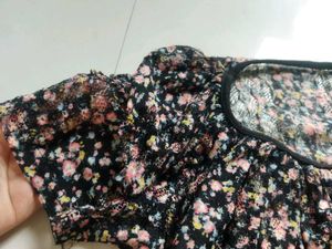 Black Floral Top
