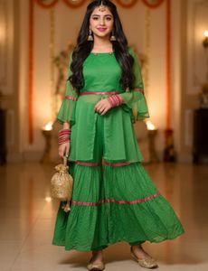 Green Sharara Suit Set