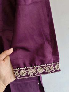 MYNTRA 3 Piece Embroidery Suit With Floral Duppata