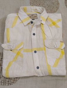 Yellow &amp; White Plaid Button-Down Shirt