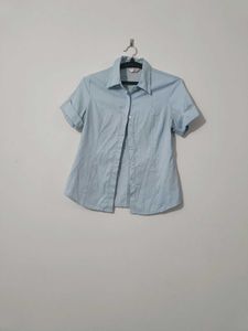 Light Blue Short Sleeve Button Up Shirt