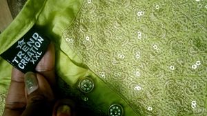 Green Embellished Kurta