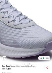 Red Tape White Mesh Walking Shoes