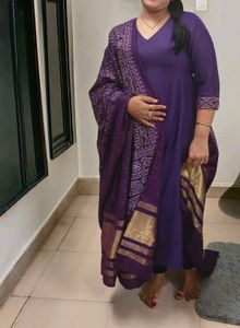 Purple Kurta Set & Dupatta