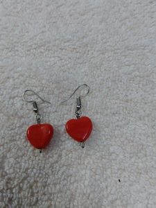 Earrings Red Heart
