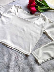 Elegant White Long Sleeve Top