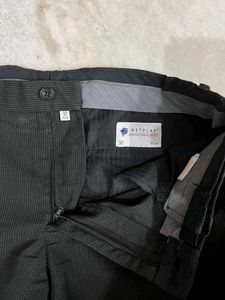 NETPLAY BLACK STRIPED STRAIGHT FIT TROUSERS