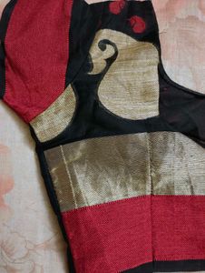 Elegant Black &amp; Red Saree 🖤💥