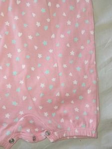 Cute Baby Girl Romper – Pink with Stars &amp; Hearts