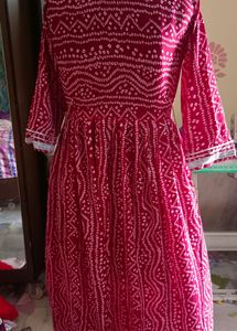 Gown In Bandhani Print