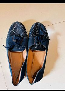 Blue studded flats