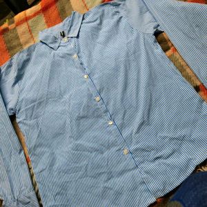 Blue Striped Long Sleeve Shirt