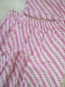 Pink Striped Kurta Set