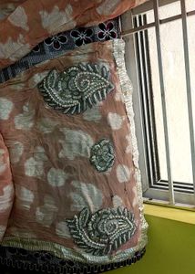Vintage Peach &amp; Silver Skirt