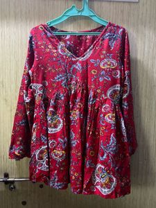 beautiful red short kurti top