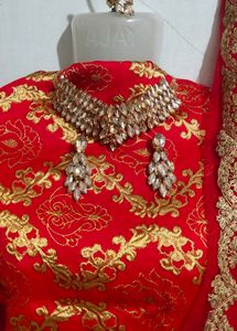 Combo Very Beautiful red Brocade Wedding Suit Fabr