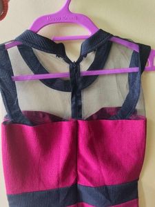 Chic Pink &amp; Black Party Dress