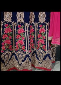 Heavy Gown Blue And Pink