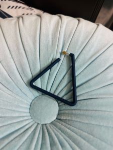 Navy Blue Geometric Acrylic Triangle Hoop Earrings