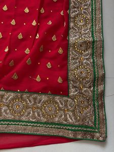 Red Embroidered Saree