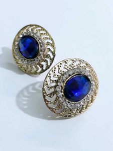 Blue Stone Earrings - Brand New