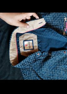 Patterned Blue Shirt