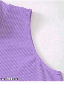 Lavender Mock Neck Sleeveless Top