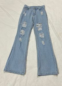 Ripped Straight Fit Jeans