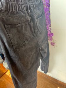 Grey Elastic Waist Jeans