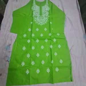 Green Embroidered Kurta