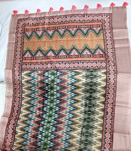 Patterned Saree with Tassels
