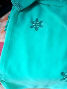 Sky Blue Sitara Work Saree