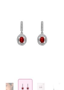 Giva Sterling Silver Radiant Red Drop Earrings