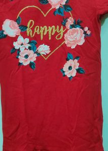 Red Colour Top For Girl Kid