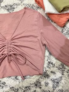 Pink Drawstring Top