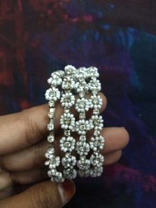 Beautiful Sparkling White Bangles