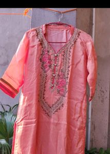 Shiny Silky Embroidery Kurta