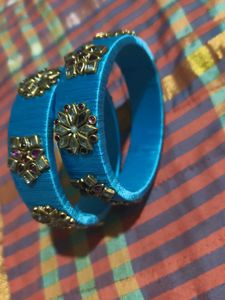 Blue Silk Thread Bangles