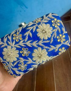 Unused Elegant Partywear Blue Clutch