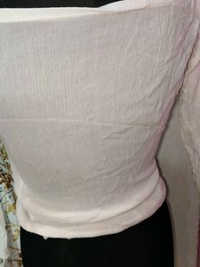 Off-Shoulder Leaf Print Top